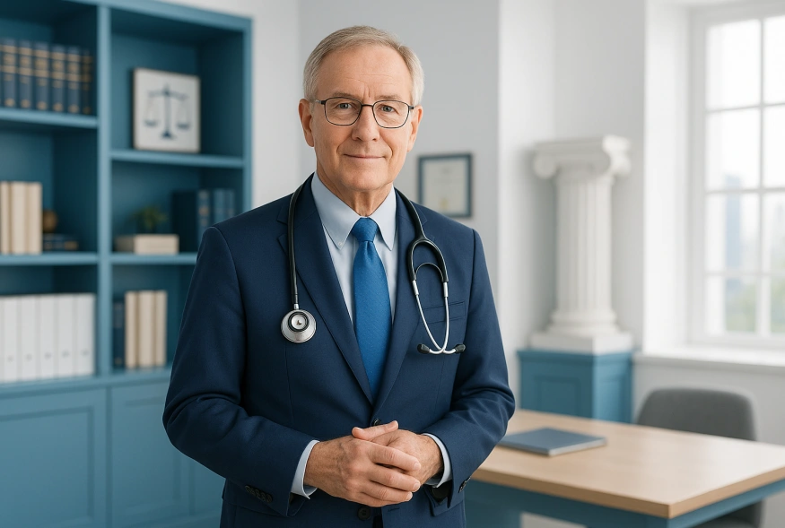 Dr. Michael Swor portrait in legal-medical office